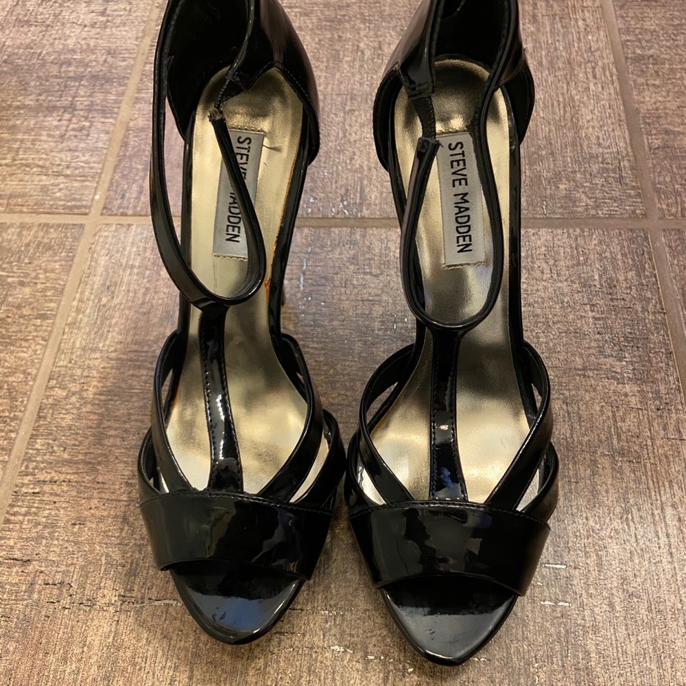 Steve Madden Black Haylow Platform Stiletto Heels